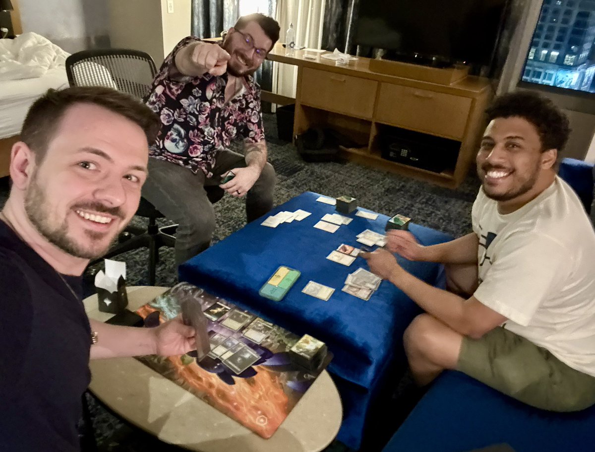 Daniel Holt 🔜 PAX East (@imdanielholt) on Twitter photo Capped off #SummerGameFest in one of the best ways possible with some hotel room commander with my #MTGxFINALFANTASY precons!
We started this together in September 2022, so this picture is truly such a snapshot milestone in the set timeline. Can’t believe we made it! #WOTCStaff Capped off #SummerGameFest in one of the best ways possible with some hotel room commander with my #MTGxFINALFANTASY precons!
We started this together in September 2022, so this picture is truly such a snapshot milestone in the set timeline. Can’t believe we made it! #WOTCStaff