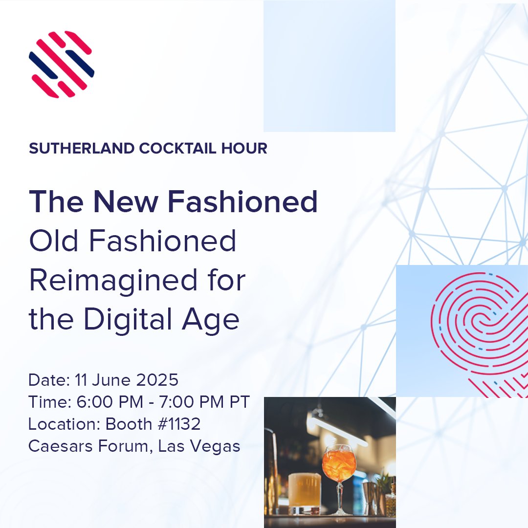 SutherlandCorp's tweet photo. After a day filled with insightful sessions and meaningful connections, unwind with us at the Sutherland Cocktail Hour. https://t.co/16gr4EWZ9T
We are serving up a modern take on a timeless classic - The New Fashioned - a bold twist on the Old Fashioned, reimagined for the digital age.
Stop by our booth to sip, socialize, and raise a toast to the incredible energy of CCW Vegas. Here’s to innovation, transformation, and the people driving it all forward.
#CCWVegas #AI #CustomerExperience #SutherlandAtCCW #SutherlandCXM