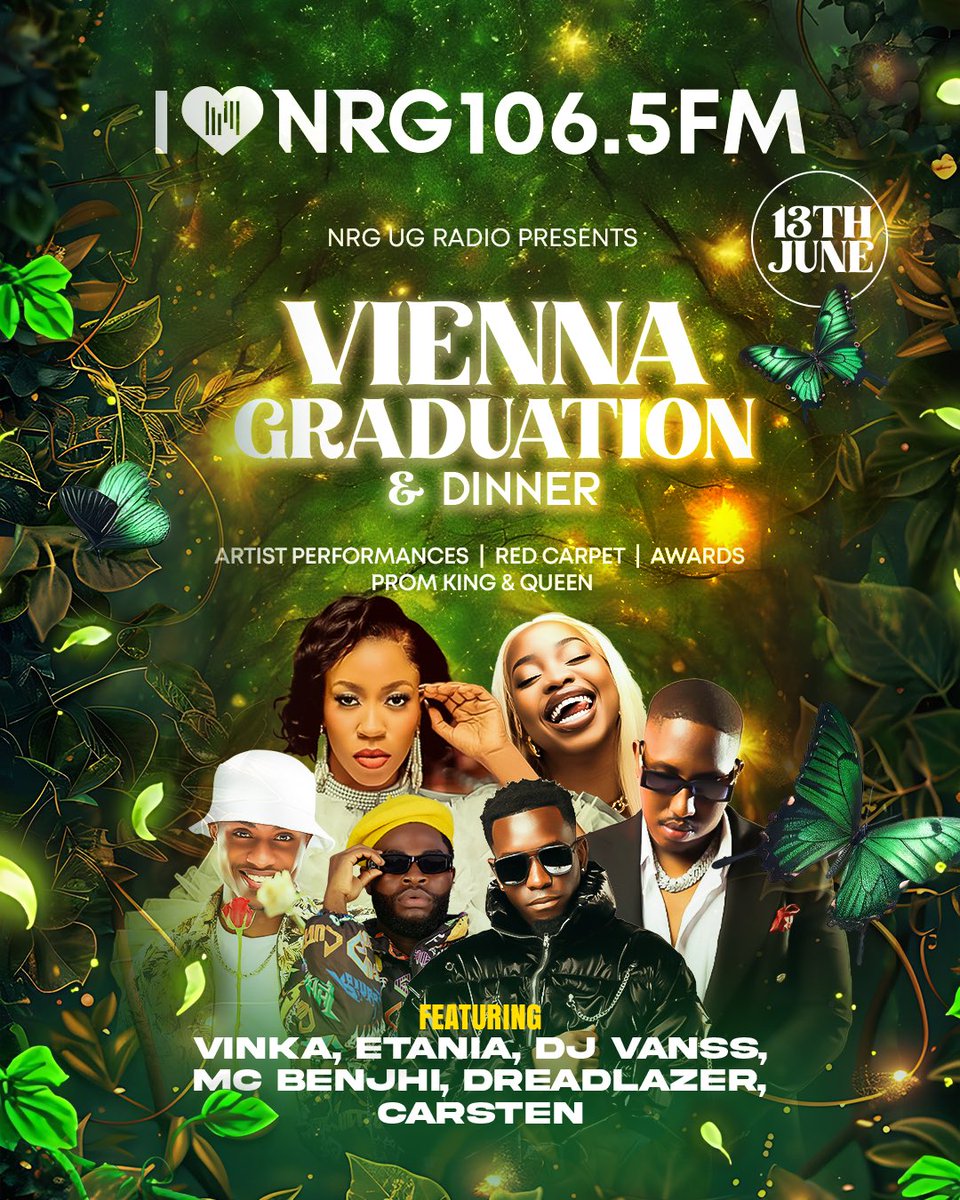 nrgradioug's tweet photo. A night for the polished, the poised, the powerful. Vienna Graduation Dinner elegance with edge. @forever_etania @IamVinka @djvanss_
#NRGRadioUG #ViennaCollegeNamugongo #Graduationdinner https://t.co/EZA8VjoeoW