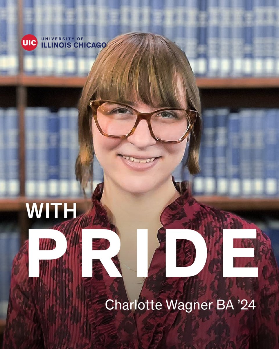 UIC_Alumni's tweet image. This Pride Month, we’re excited to feature Charlotte Wagner BA ‘24 (they/she). Wagner is a UIC alum and Chicago-Kent law student focused on labor law, workers’ rights and LGBTQ+ justice. Get involved with Lavender Circle loom.ly/ywlvuxg #UICProud #UICPride #PrideMonth
