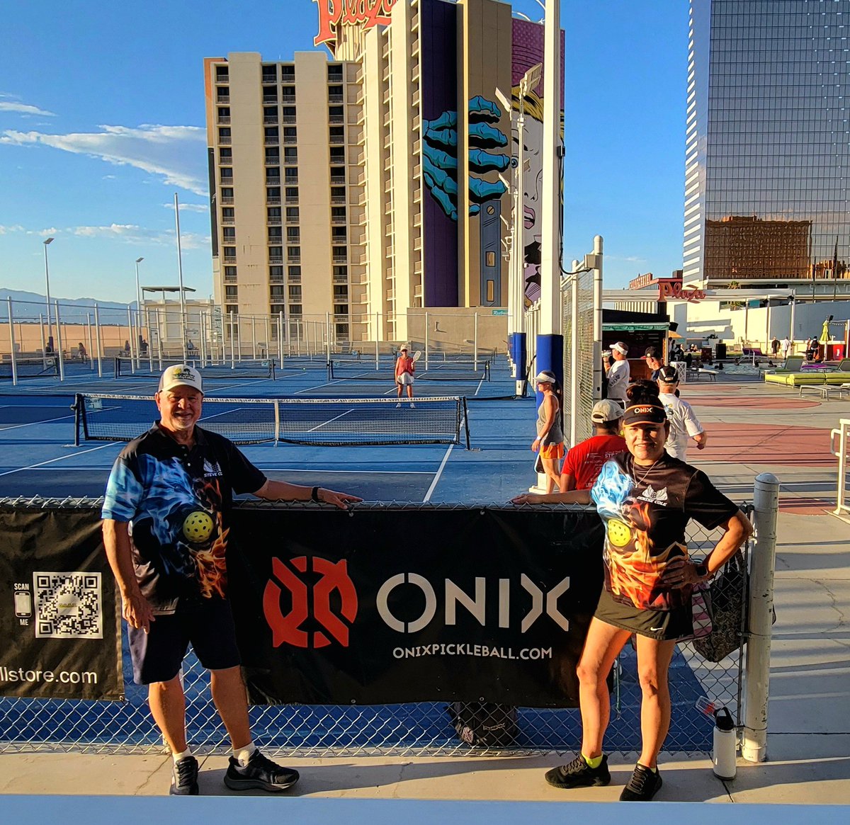 Team ONIX player, Steve Cole has been playing pickleball at the Plaza Hotel &amp; Casino Courts in Las Vegas for 6 years now! Over 6,000 people have learned pickleball on the court and about 100,000 people have seen the ONIX banner.

Thank you for sharing, Steve!