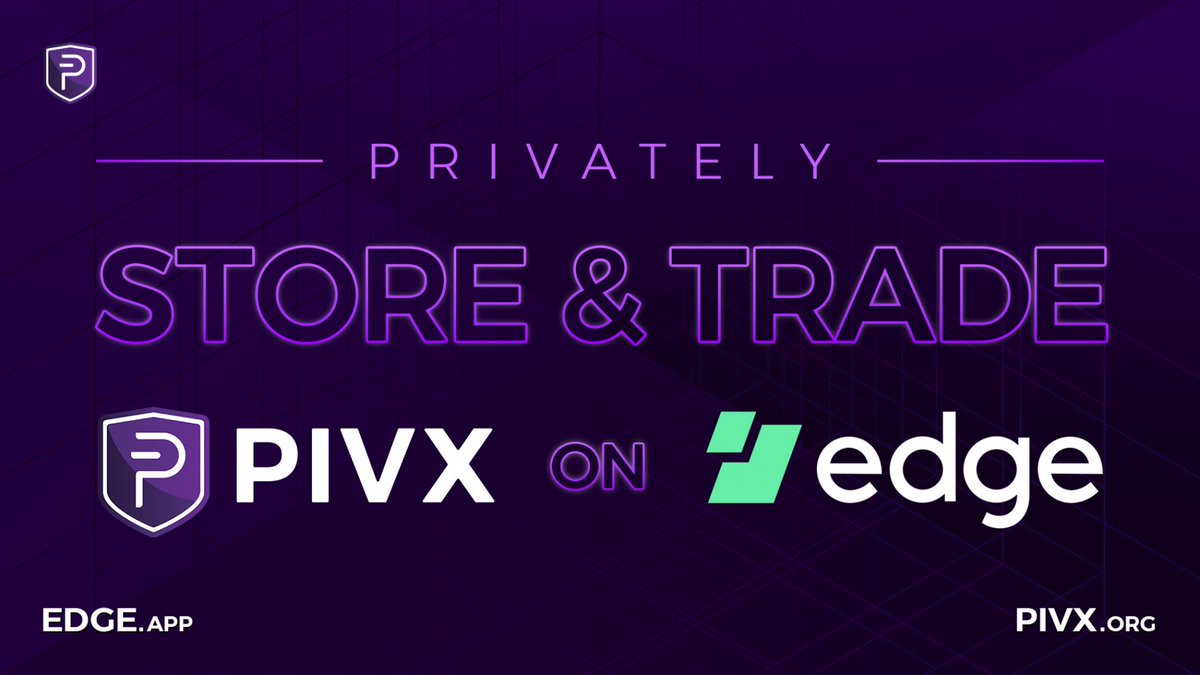 🚀 $PIVX is thrilled to announce our integration into <a href="/EdgeWallet/">Edge</a>! 
Privacy and convenience just levelled up for our communities! 🔒🎉 

"Privately Store &amp; Trade" with #PIVX's Privacy Partner, #EdgeWallet. edge.app

#NEW #CryptoNews