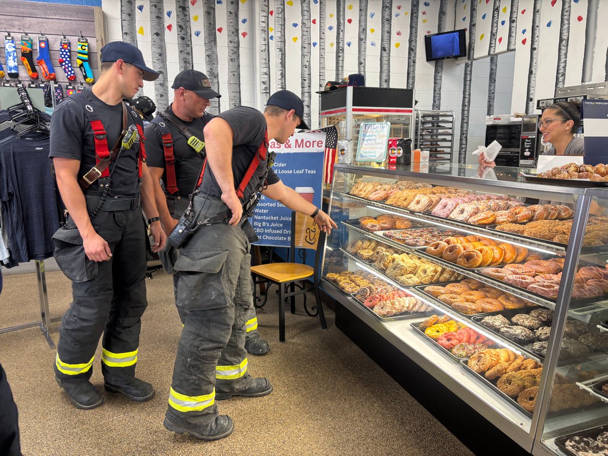 Grand Junction PD (@grandjunctionpd) on Twitter photo Spotted: Our friends from the <a href="/FireGJFD/">GJ Fire Department</a> picking up some power rings at the donut shop!🍩
Bunker gear + donuts= a heroic combo we fully support. Looks like they've discovered what we've known all along...power rings are basically essential gear!🤣 Spotted: Our friends from the <a href="/FireGJFD/">GJ Fire Department</a> picking up some power rings at the donut shop!🍩
Bunker gear + donuts= a heroic combo we fully support. Looks like they've discovered what we've known all along...power rings are basically essential gear!🤣