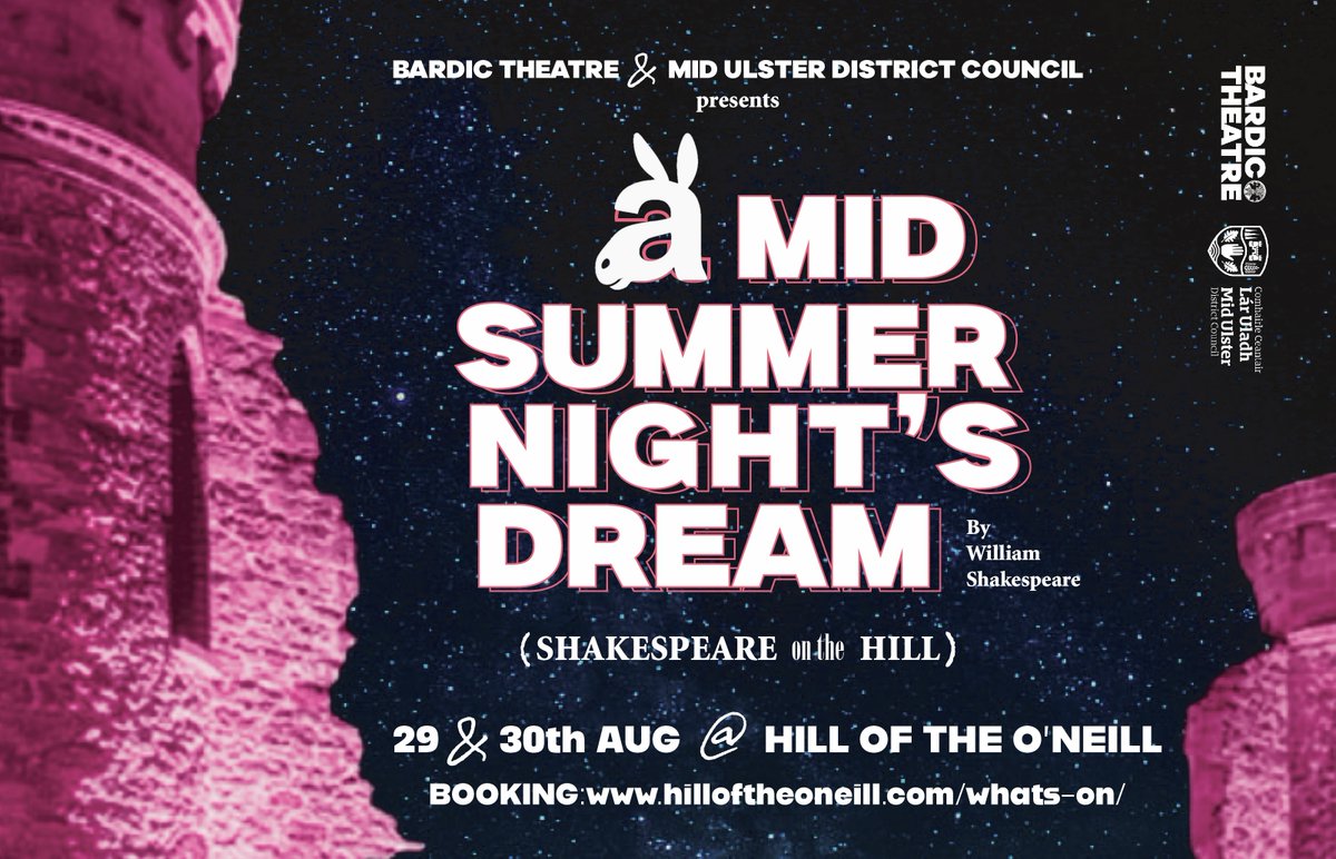Make your way to Hill of The O’Neill this summer (29th or 30th Aug) as Mid Ulster District Council, in partnership with <a href="/BardicTheatre/">BardicTheatre</a>, bring Shakespeare to Hill of The O'Neill for the first time.

Learn more ↪️ hilloftheoneill.com/whats-on