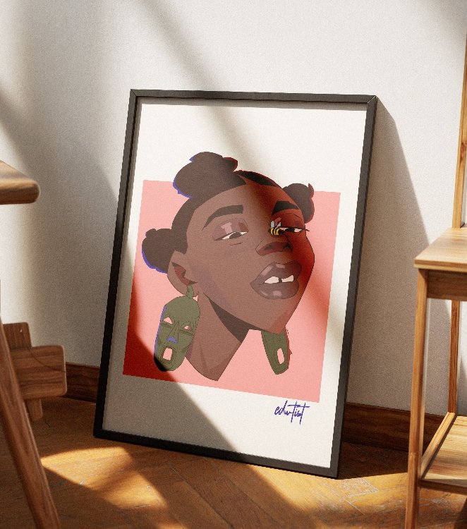 theEdutist's tweet photo. 🚨I made really beautiful prints for y'all.🚨

Excited for this New print Called " Bee-lieve"  with the homies over at @kelelecollective .

Follow the link in my bio to grab your print .
#printdesign #wallartforsale #wallart https://t.co/YKu7V3OXHa