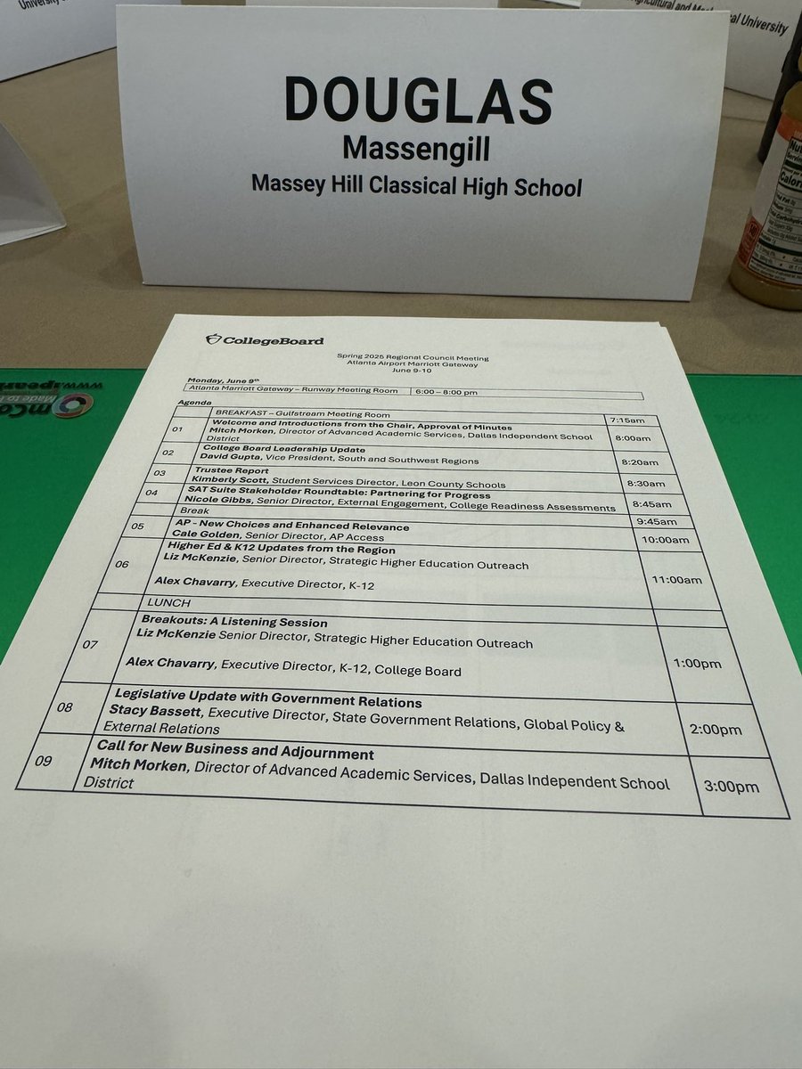 Attending the Spring ‘25 meeting of the <a href="/CollegeBoard/">College Board</a> Southern Regional Council. Always great to collaborate with K-12 and Higher Ed leaders on how to best ensure our students are ready for college and careers.