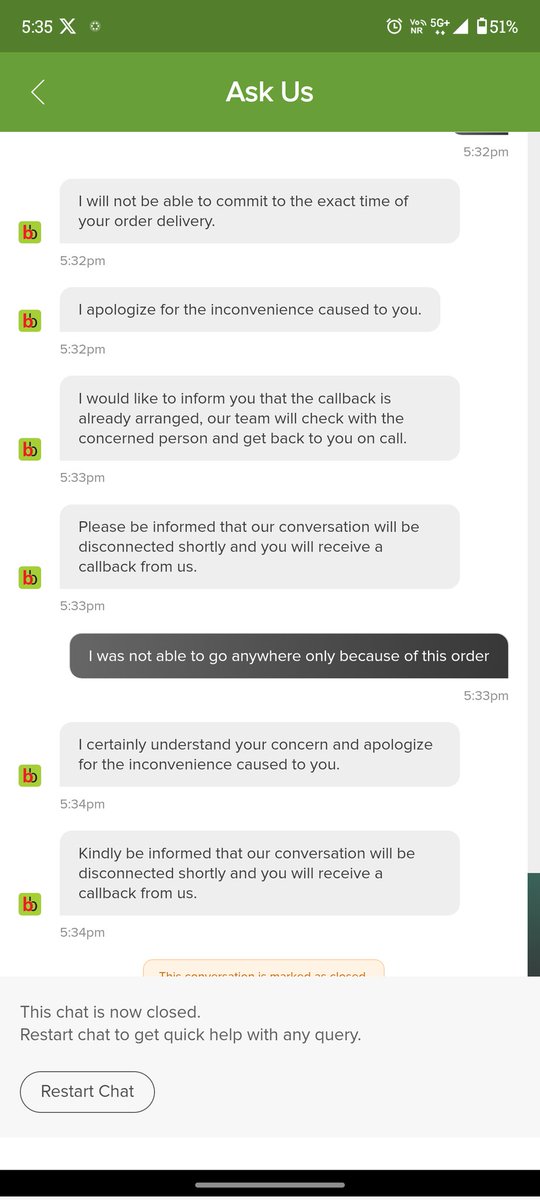 namratasingh12's tweet photo. @bigbasket_com 
Order no#1715485114-20250609. Delivery date 10th June 2025,time slot 11.30 am to 12.30pm. Order not received. No communication from your end. I have enquired through chat but no positive response. Was promised to call back twice but one called. Such poor service. https://t.co/12L3v79PK9