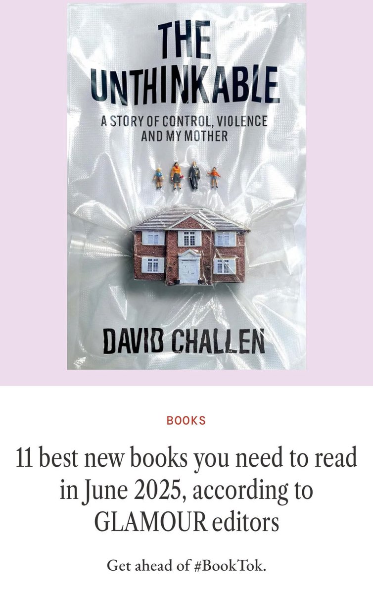 David Challen (@david_challen) on Twitter photo Huge thanks to <a href="/GlamourMagUK/">British GLAMOUR</a> editorial team for picking #TheUnthinkable as one their must-readās this month!
āDavid dedicated his life to sharing his mother's story ā now it's time to listen to his.ā
š ā”ļø glamourmagazine.co.uk/gallery/best-n⦠Huge thanks to <a href="/GlamourMagUK/">British GLAMOUR</a> editorial team for picking #TheUnthinkable as one their must-readās this month!
āDavid dedicated his life to sharing his mother's story ā now it's time to listen to his.ā
š ā”ļø glamourmagazine.co.uk/gallery/best-nā¦