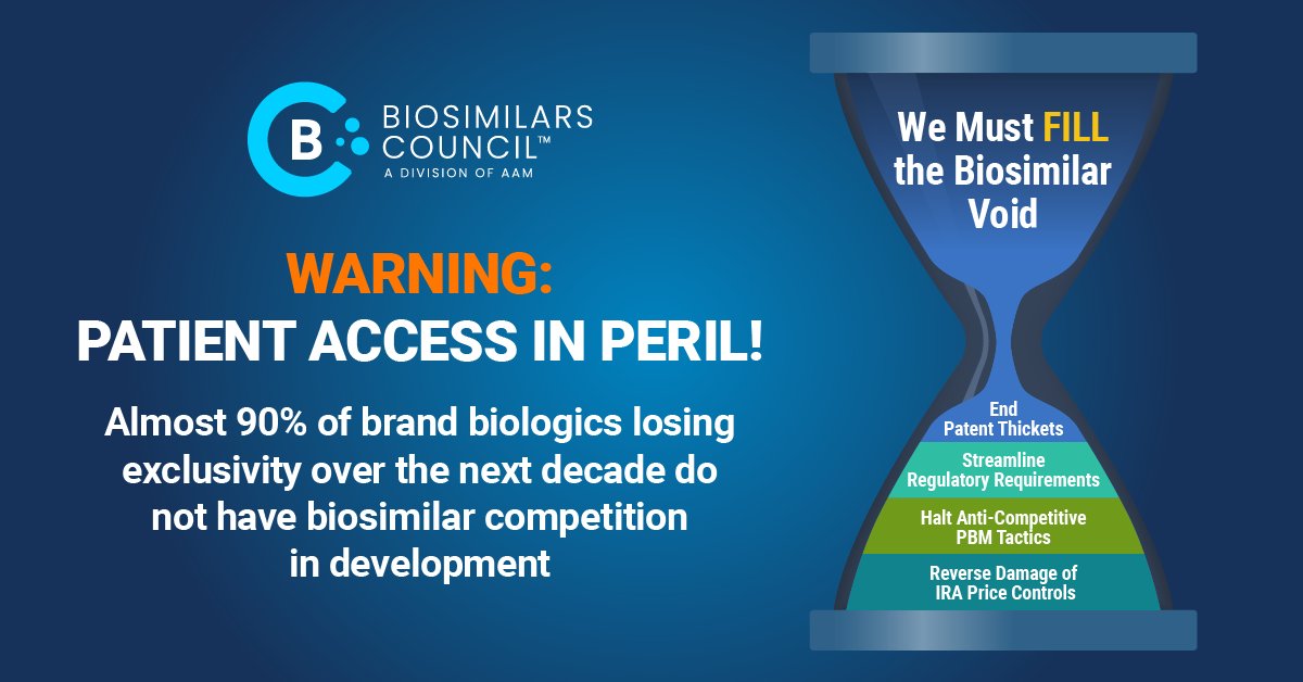 We know the livelihood of America’s patients improves with access to lower-cost #biosimilar medicines – especially patients being treated for rare diseases where treatment options are limited and expensive. Unfortunately right now, we are stuck in the #biosimilarvoid.