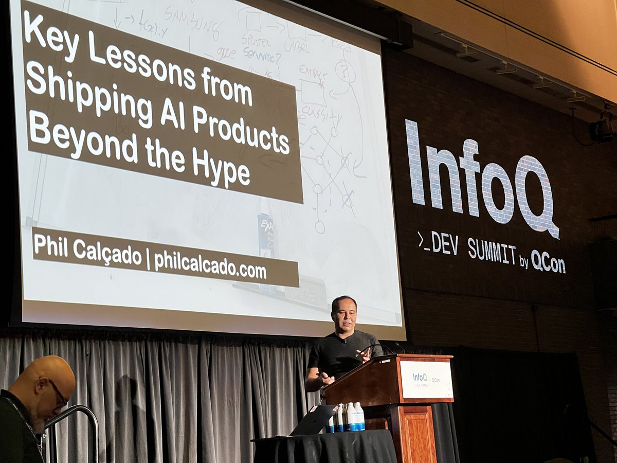 Good morning! Super excited about today, starting with <a href="/pcalcado/">✨ Phil Calçado</a> opening up day two at InfoQ Dev Summit Boston! #infoqdevsummit