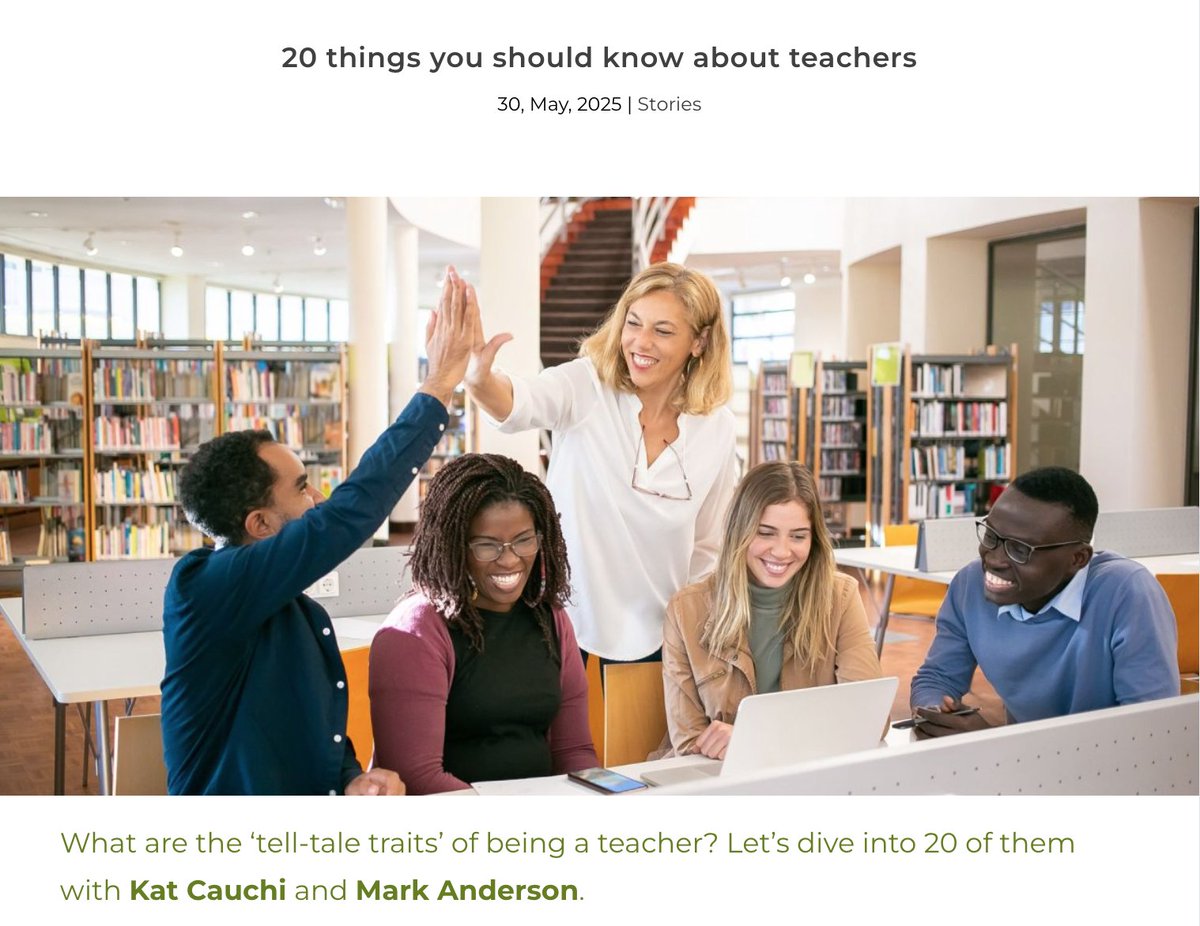 Mark Anderson (@ictevangelist) on Twitter photo π©π½βπ« Tell me you're a teacher without telling me you're a teacher...
This was the premise which focused myself and <a href="/K_Cauchi/">Kat Cauchiππππ¦π°π»</a> in our article we penned for #RISEEduMag.
Have a quick look and tell me if you recognise yourself at all!
riseedumag.com/20-things-you-β¦ π©π½βπ« Tell me you're a teacher without telling me you're a teacher...
This was the premise which focused myself and <a href="/K_Cauchi/">Kat Cauchiππππ¦π°π»</a> in our article we penned for #RISEEduMag.
Have a quick look and tell me if you recognise yourself at all!
riseedumag.com/20-things-you-β¦