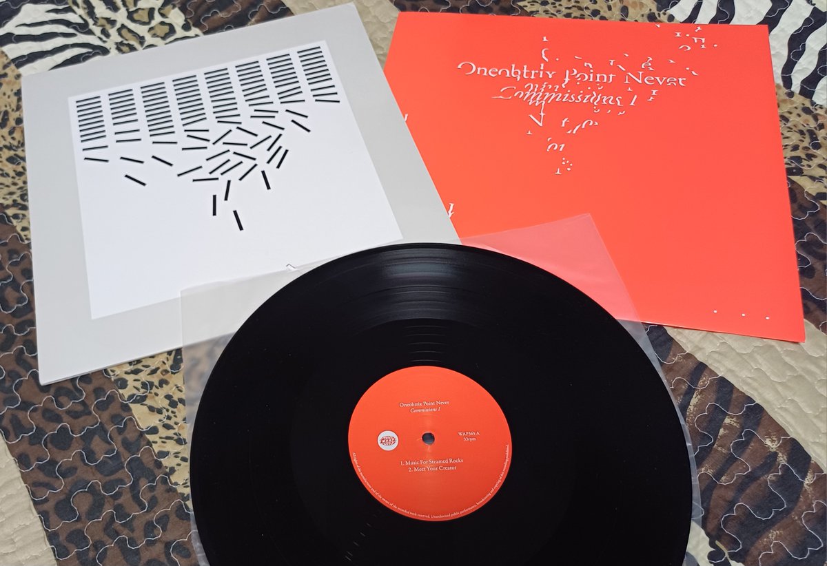 New Music Stuff Update:
<a href="/0PN/">oneohtrix point never</a> - Commissions I EP (Record Store Day
edition black 12" vinyl) <a href="/WarpRecords/">Warp Records</a>
This beauty also a matter of luck at the local shops
No much cost or rarity in OPN discography
but contains exclusive tracks in various projects.
2nd EP would be harder to find