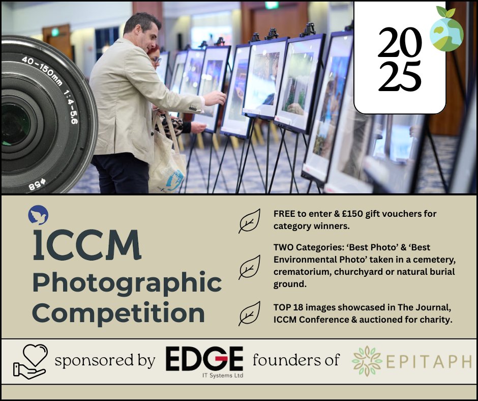 Capture the #perfect image! 📸

We are #proud to once again be sponsoring the <a href="/InstituteCCM/">ICCM</a> #Photographic Competition – a truly inspiring initiative that celebrates the beauty and significance of #cemeteries, #crematoria, #churchyards, and natural #burial grounds.

We are