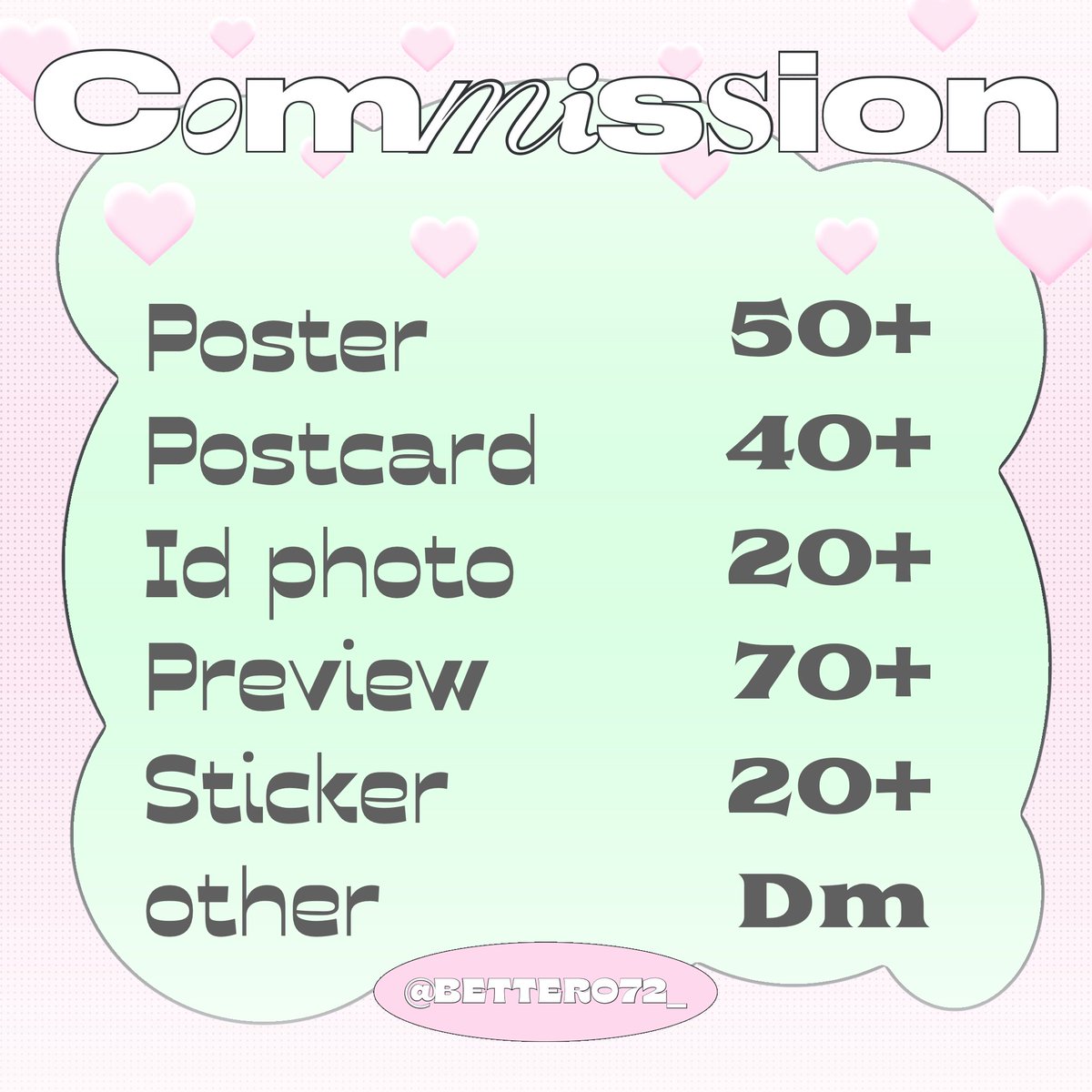 BETTER072_'s tweet photo. 🫧 𝒞ms 0p3n ❤︎ 🐬 〰️ 🍒
☆◞🍄₊˚ Commission open ◞🍀₊ °
 𓂃 ✳︎ รับออกแบบต่างๆ ★☆★
สนใจสอบถามเพิ่ม DM เลยคับ ✿˘˘✿
꒰ #รับออกแบบ #รับออกแบบโปสเตอร์ #รับออกแบบgiveaway #รับออกแบบของแจก ꒱ https://t.co/4iK72KdNbx