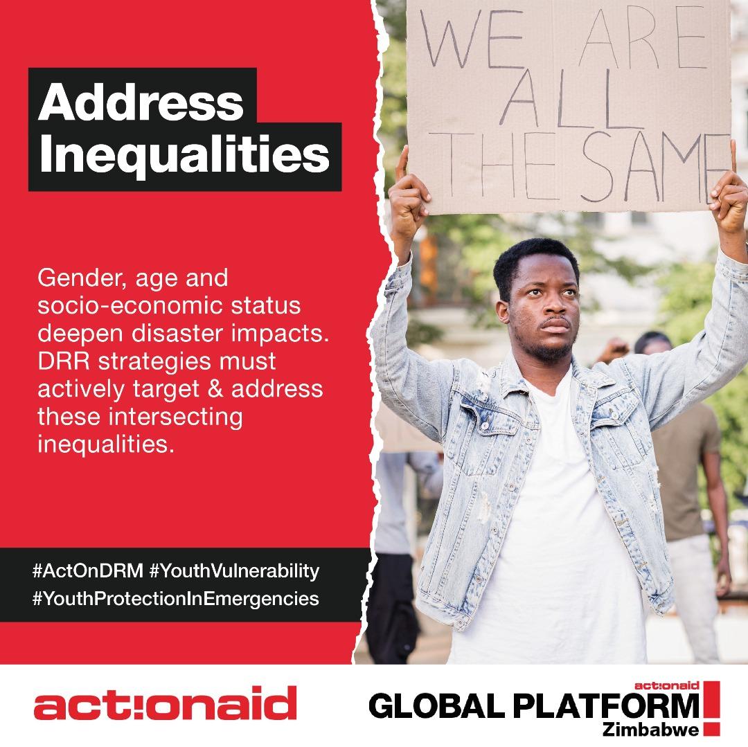 Disasters worsen existing inequalities in Zimbabwe. It's time for equitable disaster risk management that prioritizes all regardless of gender, age, and socioeconomic status. #YouthVulnerabilities