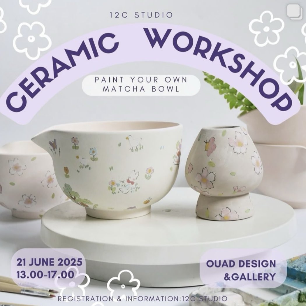 supanida_pik's tweet image. ขอฝาก Ceramic workshop ด้วยนะค้า🍵🫧

•~ clay handbuilding ปั้น+ เพ้นท์
2990/ ท่าน (13.00-17.00น.)

•~ matcha bowl painting
2250 / ท่าน (15.00-17.00น.)

📆 เสาร์ ที่ 21 มิถุนายน
สถานที่ : ouad design &amp;amp; gallery ทองหล่อ
Line official, instagram: 12C Studio

#Ceramicworkshop