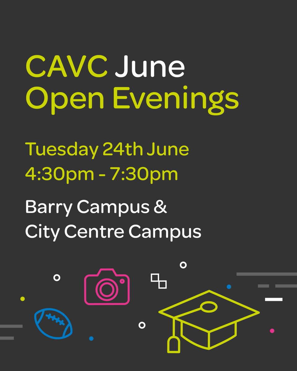 YouthCardiff's tweet photo. β¨ CAVCβs final Open Evening of the year is on Tuesday 24th June, 4:30β7:30pm, at both the City Centre and Barry Campuses. Donβt miss out! ππ
#CAVC #OpenEvening #CardiffCollege #BarryCampus #EducationMatters #CareerPathways #ExploreYourFuture #YouthOpportunities https://t.co/ZRBo05OUlV
