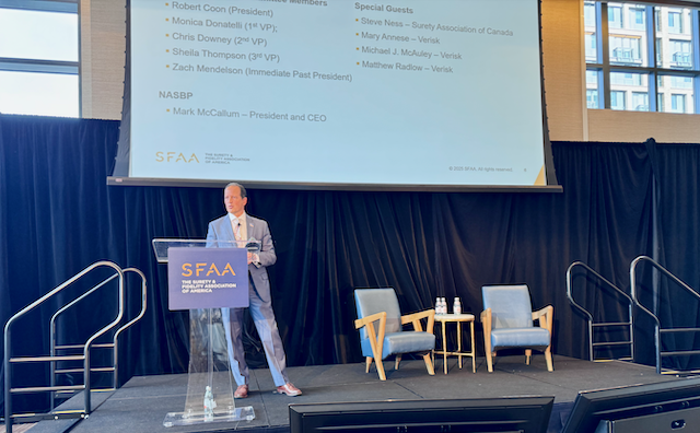 SuretyFidelity's tweet image. SFAA’s 2025 General Session opened with powerful remarks from SFAA leadership. SFAA Chair Michael Keimig, President &amp;amp; CEO of Markel Surety and SFAA President &amp;amp; CEO Ryan Work gave insightful remarks on today’s market.
#2025AnnualMeeting #Surety #SFAA #Leadership #IndustryForward