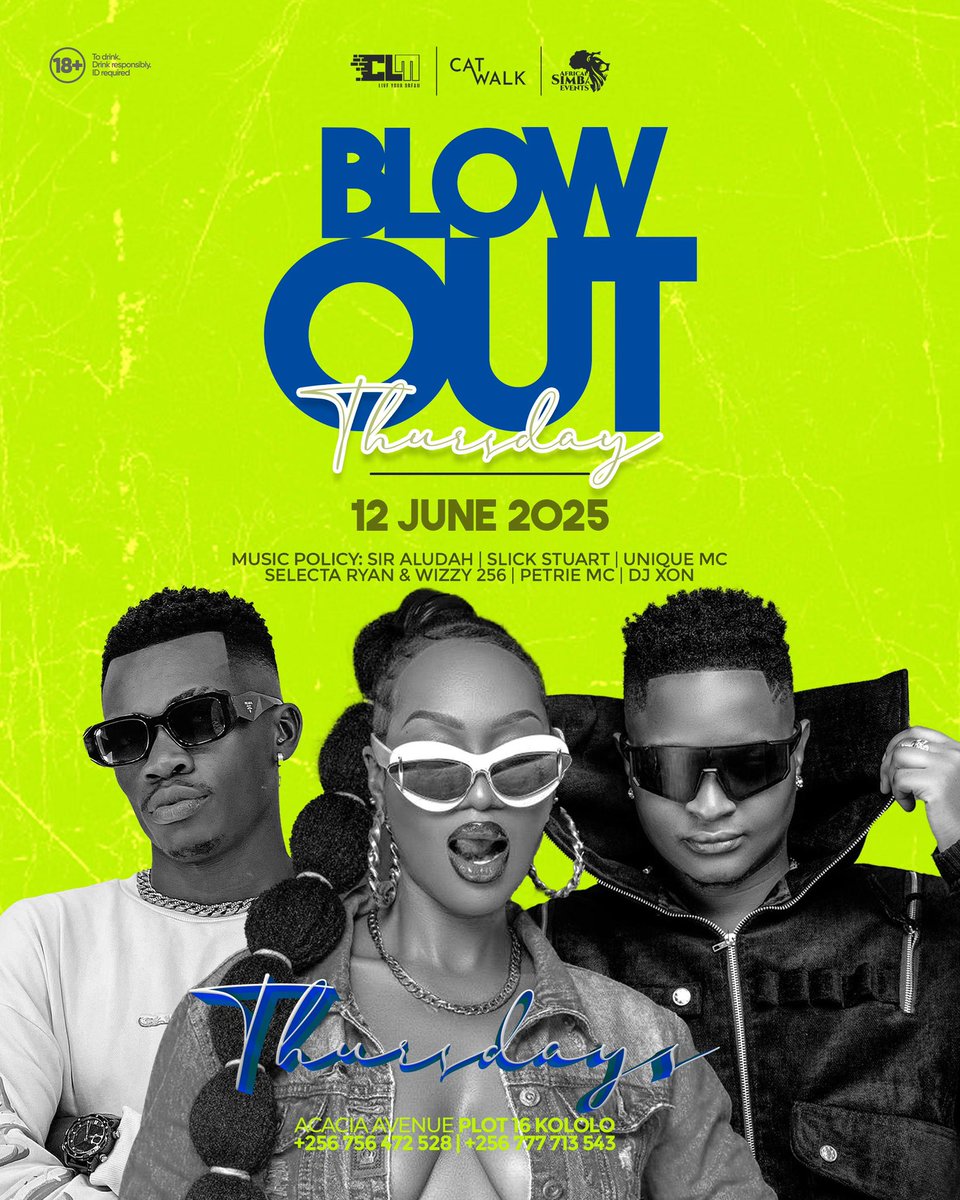 Catwalk Lounge Kampala (@catwalkkla) on Twitter photo Get ready to blow off some steam at Blowout Thursdays mid week escape ft @djaludah @djslickstuart @djay_xon @selecta_ryan_updates <a href="/deejaywizzy256/">Deejay Wizzy 256</a> @life_of_future_mc @iampetriemc <a href="/uniquemc/">Tony MCUnique</a> hosted by @africansimbaevents <a href="/c/">c</a>.l.m_management Get ready to blow off some steam at Blowout Thursdays mid week escape ft @djaludah @djslickstuart @djay_xon @selecta_ryan_updates <a href="/deejaywizzy256/">Deejay Wizzy 256</a> @life_of_future_mc @iampetriemc <a href="/uniquemc/">Tony MCUnique</a> hosted by @africansimbaevents <a href="/c/">c</a>.l.m_management