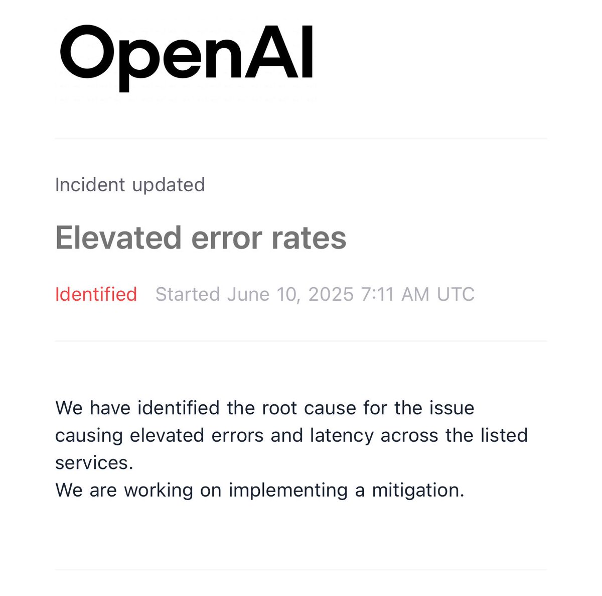 Aiopenmindsa's tweet image. 🚨 تحديث عاجل بخصوص #ChatGPT! 🚨
#OpenAI: فريقهم الهندسي حدد السبب الجذري للمشكلة ويعملون على الحلول.
ما أبرز تحدياتكم مع نماذج #الذكاء_الاصطناعي؟ شاركونا! 👇
ابقوا على اطلاع دائم بمستقبل #AI و #التقنية!
#تطورات_تقنية #الذكاء_الاصطناعي