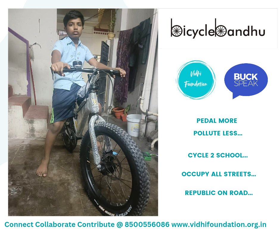 DhirajKaveri's tweet photo. Pranesha a class 5 student...
#WorldBicycleDay 
#VidhiFoundation 
#BicycleBandhu 
#BuckSpeak 
#GreenWheels
#Cycle2School 
#PedalMorePolluteLess 
#OccupyAllStreets
#RepublicOnRoad
#ProcessOfChange 
#MarpuPrakriya
#ConnectCollaborateContribute 
@vijayasihs @jhasubir https://t.co/OKlJKEAZd3