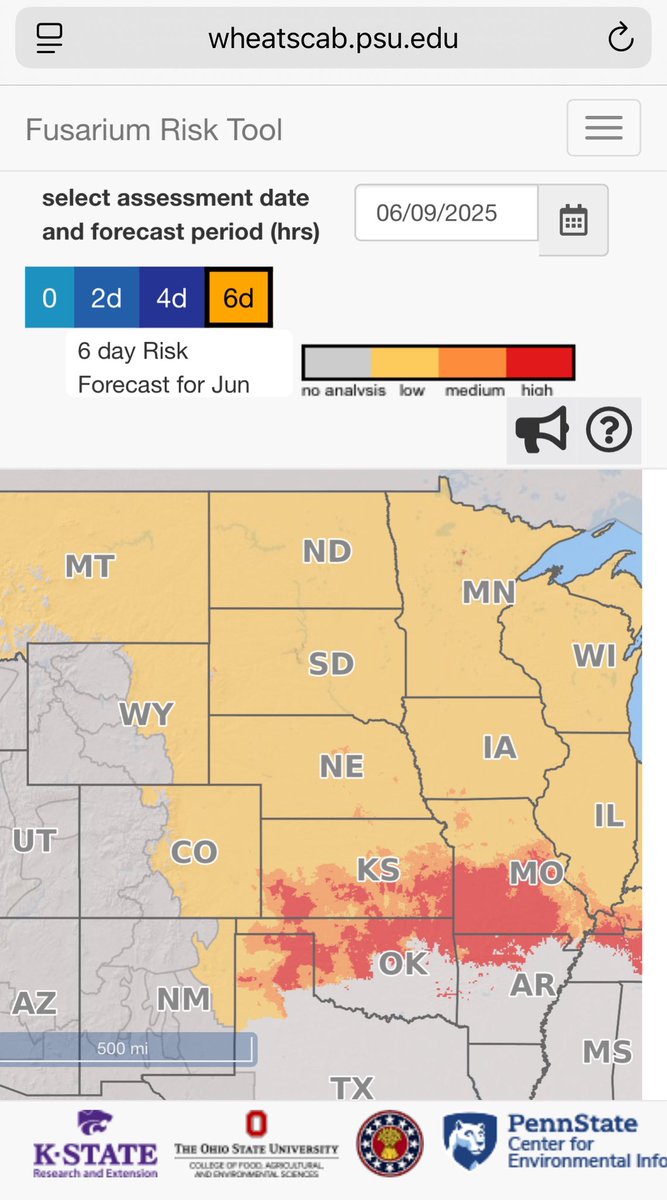 Majority of winter wheat will be heading and some at flowering this week in SD. Please visit wheatscab.psu.edu to see what is the risk of FHB in your area for this week and the variety you are growing. <a href="/SDStateCAFES/">SDSU College of Ag, Food & Environmental Sciences</a> <a href="/wheatsd/">SD Wheat </a> <a href="/USWBSI/">USWBSI</a>
