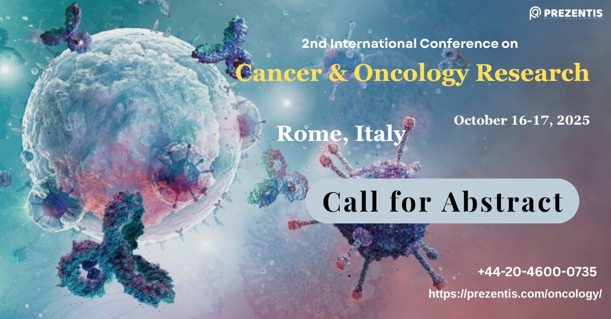 sophia Evans (@sophiaevan22387) on Twitter photo Oncology 2025 is coming soon!
We're looking for experts to share their latest research. Be part of this exciting event and help shape the future of Oncology!
Register now!
prezentis.com/oncology/
#SurgicalOncology #LungCancer #Leukemia #ProstateCancer #BrainCancer #SkinCancer Oncology 2025 is coming soon!
We're looking for experts to share their latest research. Be part of this exciting event and help shape the future of Oncology!
Register now!
prezentis.com/oncology/
#SurgicalOncology #LungCancer #Leukemia #ProstateCancer #BrainCancer #SkinCancer