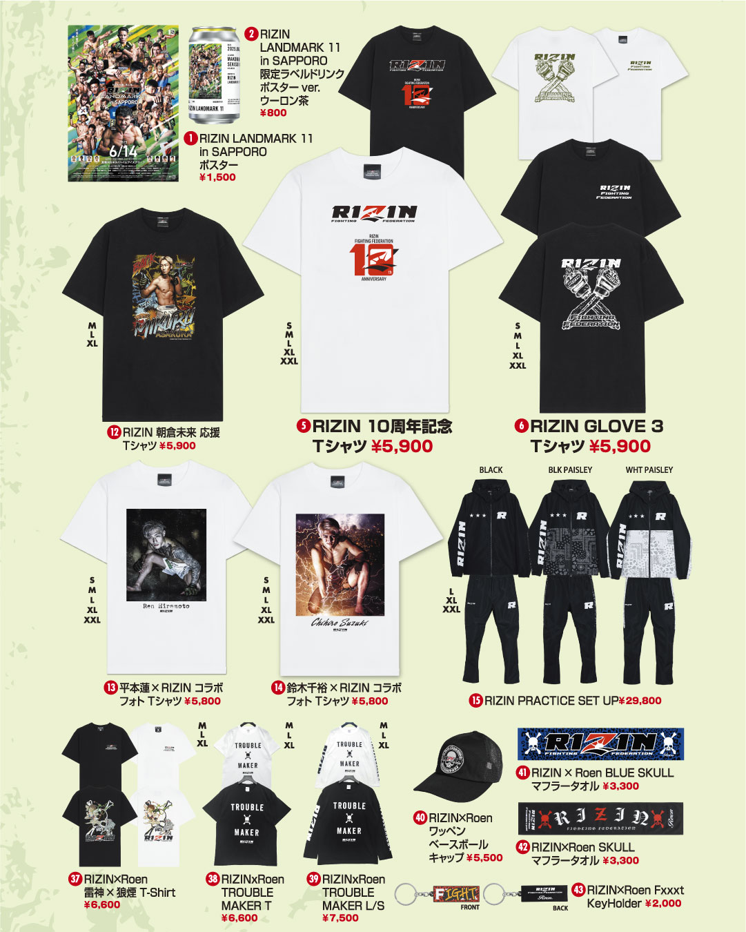 RIZIN アクリルブロック 全6種類セット RIZIN アクリルブロック 全6種類セット タレントグッズ