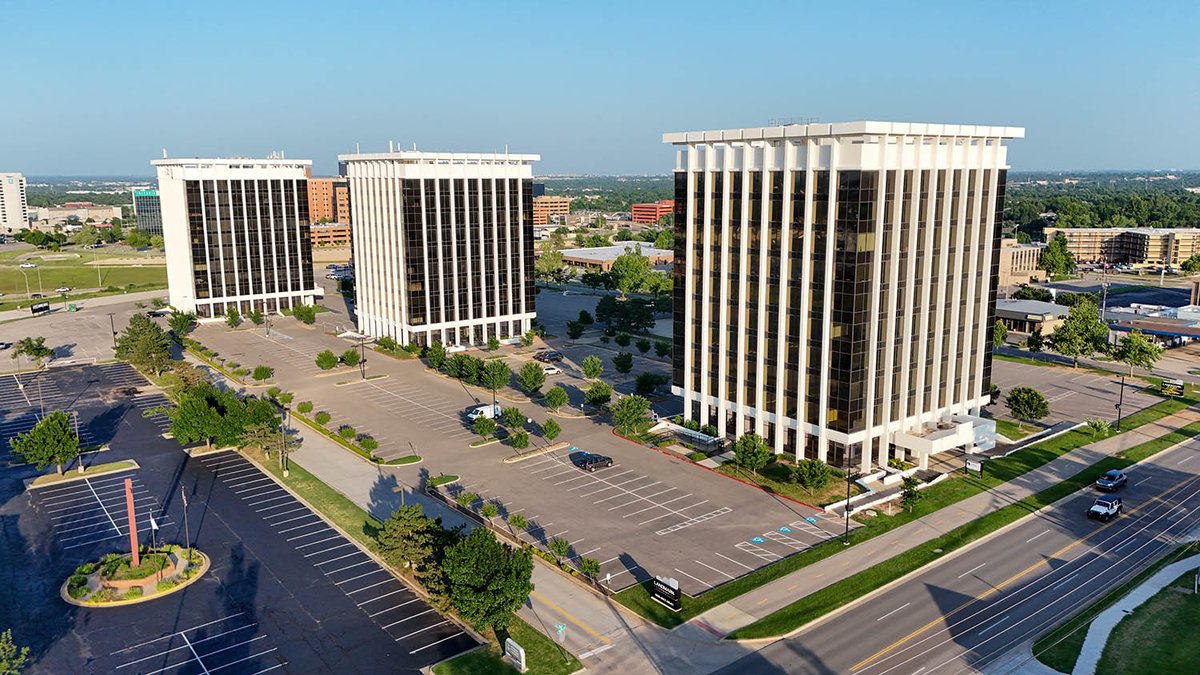 OKCTalk's tweet image. Plans have been filed to convert the three 10-story Landmark Towers into housing.
Located near Baptist Hospital, the middle tower was built first in 1967, the east in 1969 and west 1971.
Plans show the addition of several amenities including a pool, playground, and dog park.