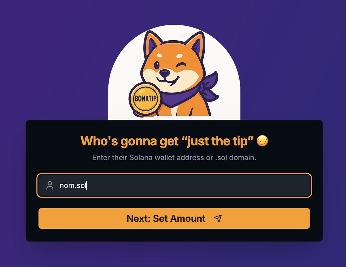 1/
🚀 What if every time you tipped someone, it pumped your bag?

Introducing BonkTip — the only tipping platform that market-buys $BONK with every tip.

No banks. No accounts. No borders.
Just… the tip 😏
bonktip.me

🧵👇 (<a href="/TheOnlyNom/">Nom</a> <a href="/SolportTom/">Tom</a>)