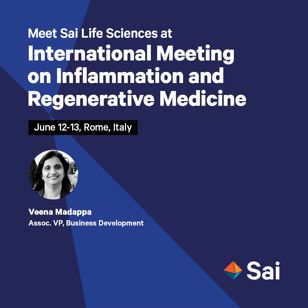 Veena Madappa will be at the International Meeting on Inflammation and Regenerative Medicine, Rome, during June 12–13.

This forum brings together researchers and experts to share new ideas, breakthroughs, and progress in the fields of inflammation and regenerative medicine.