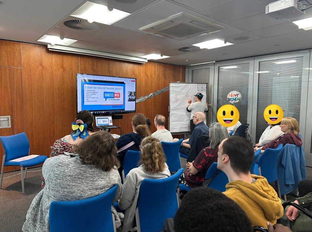 cm_neccare's tweet photo. Diabetes Week -
Thank you Chris Deakin, a dedicated volunteer from Diabetes UK, for delivering a tailored seminar for members of Warrington Speak Up . Although Chris is unwell and could not attend the event in person this morning, he was happy to share his story online. https://t.co/sbS4xUftRq