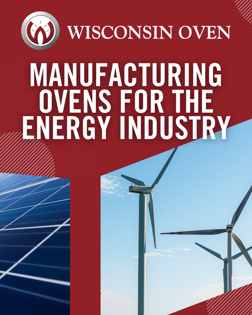 Wisconsin Oven manufactures industrial ovens that support the energy sector. Our equipment is used for curing, drying,  and heat treating during the production of components that power everything from wind turbines to pipeline systems. wisoven.com/industries/ene…