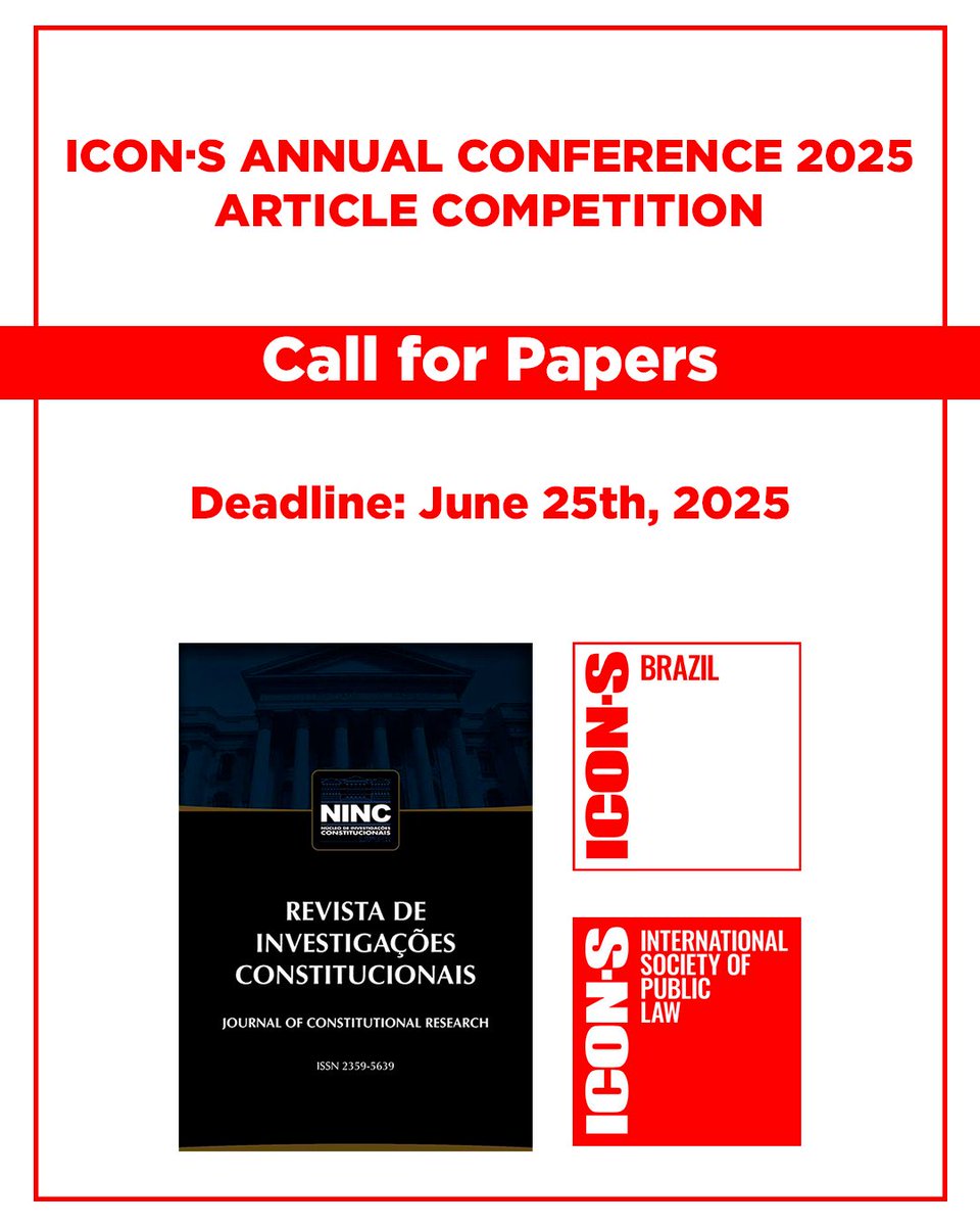 🔹Call for papers: bit.ly/3FVaNtf

🔹 Eligibility:
Submissions are restricted to authors who are officially registered for the <a href="/ICON__S/">ICON•S</a> Annual Conference 2025, and will effectively present their paper, as included in the official program.

🔹 Deadline: June 25, 2025