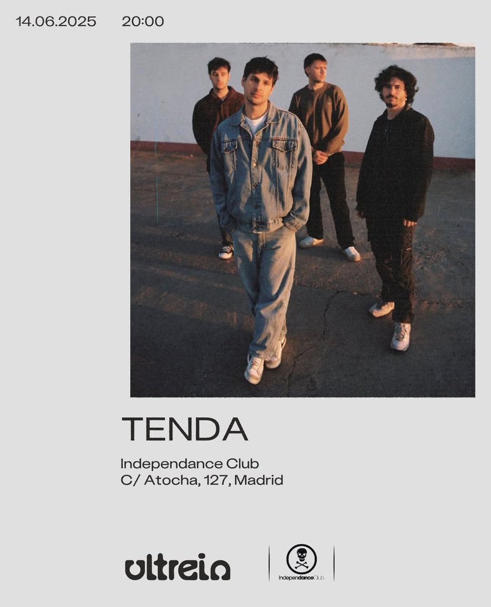 Madriid!! Nos vemos este sábado en la Independance Club, en el festival Ultreia 🤍🚐

Podéis pillar aquí las entradas con el código de descuento TENDA25 👇
entradas.festivalultreia.com/tenda-piti-y-m…