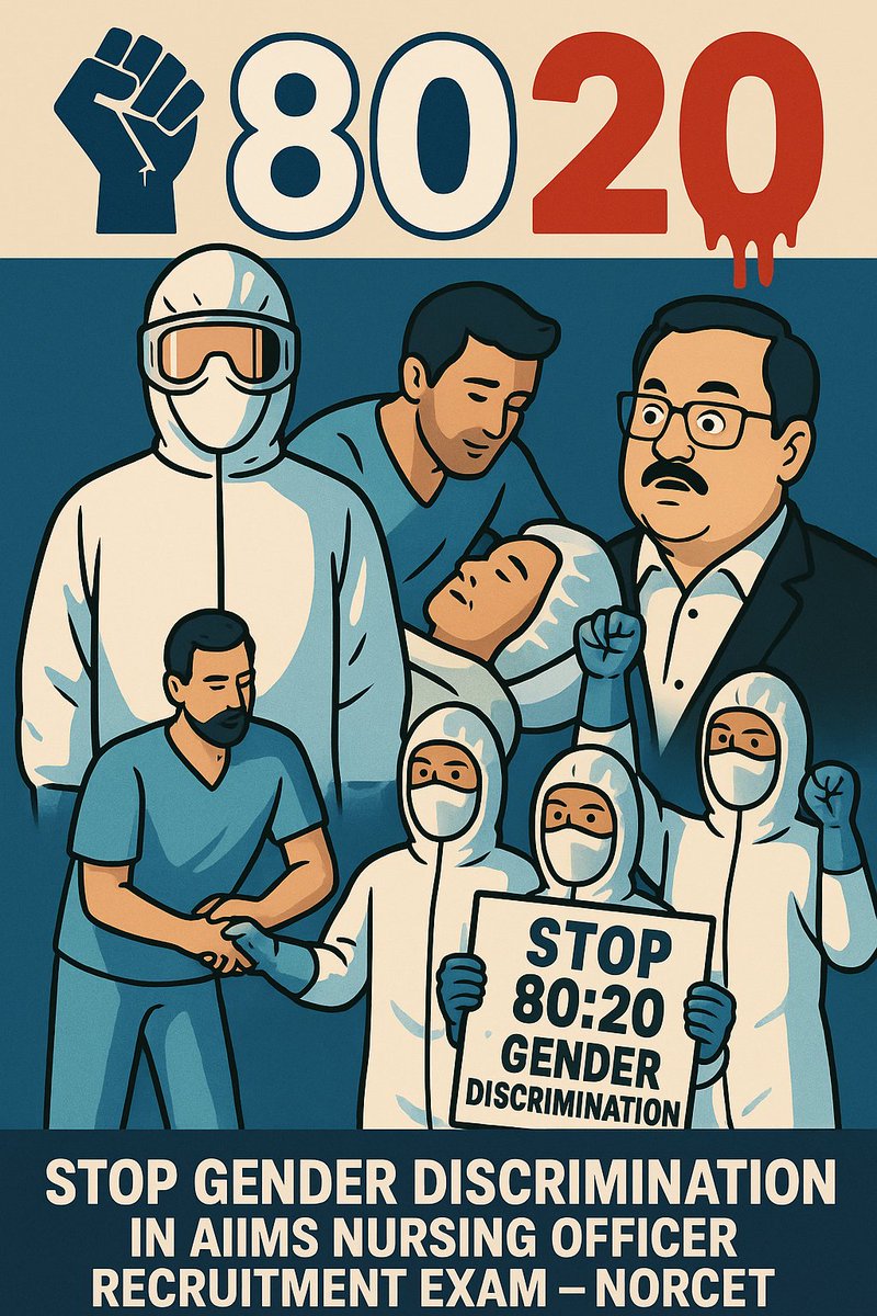 DeepikaBhardwaj's tweet photo. Women Empowerment shouldn't mean Discrimination against Men

AIIMS 80% reservation for Women in Nursing Staff recruitment is not only discriminatory but also violative of Constitutional rights of men

@JPNadda ji urge you to address this bias

#Save_male_nurses