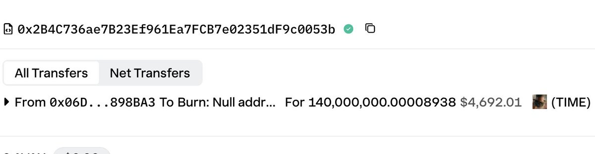Just burned 140,000,000 $TIME tokens  

YOLO
