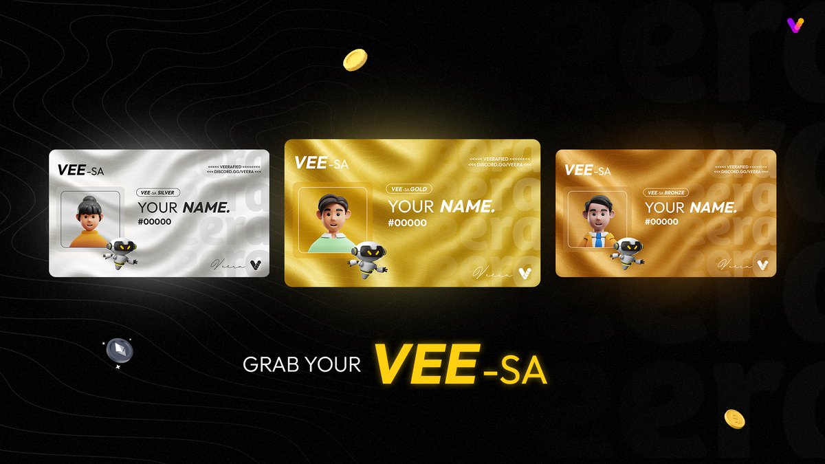 All Gold VEE-sa’s fully claimed. Silver VEE-sa’s running out fast. 🩶

Limited supply. Get yours → discord.gg/veera