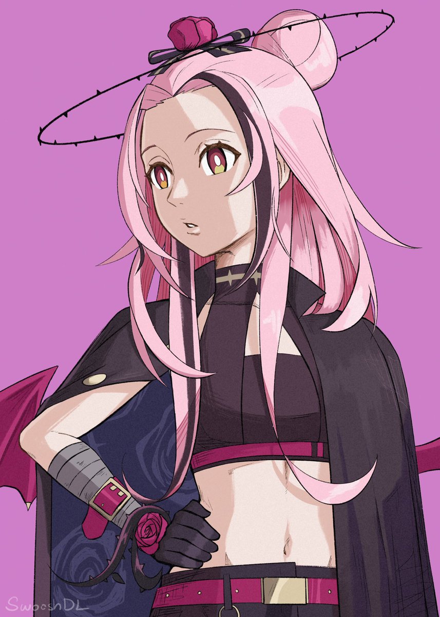 SwooshDL's tweet image. Experimented on a different art style with Rosemi! #GalleryOfRoses