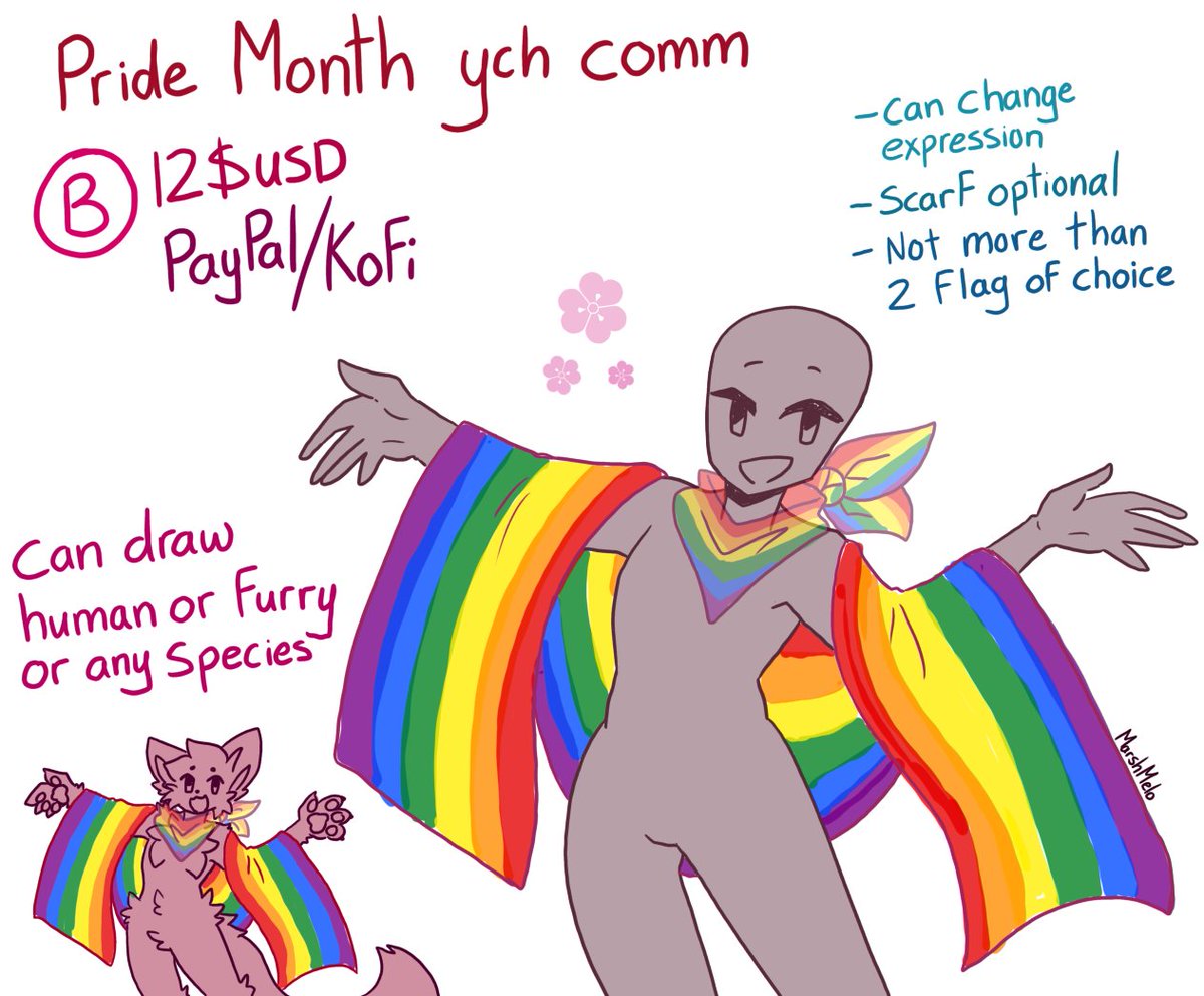 0Marshm3lo's tweet photo. 🏳‍🌈✨ Pride ych comm open! ✨🏳‍🌈

All info in image!! I will take few slots as i need to finish before next month
I probably open them till the 22 June!!
Dm me if you're interested or have question! 🫶 https://t.co/Z9Plf4ezKK
