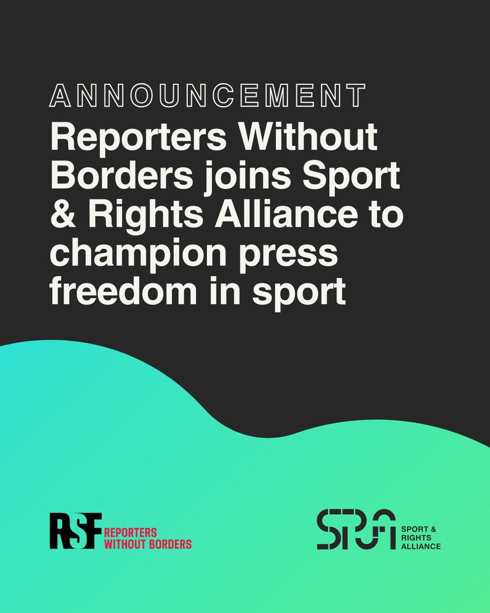 📢Proud to announce <a href="/RSF_inter/">RSF</a> as #SRA's newest partner, who joins us in advancing human rights across all facets of sport – including #pressfreedom which enables the protection and fulfillment of all other rights.

Learn more 👉sportandrightsalliance.org/reporters-with…
