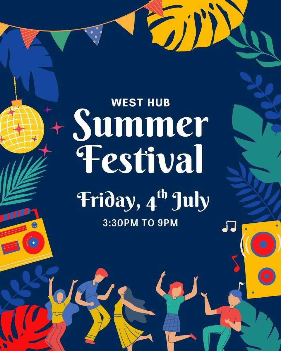 🌞 West Hub Summer Festival 2025 🌞

Oh my god we're back again!

🗓️ Date: Friday, 4th July
📍 Location: West Hub

🎟️ Ticket Registration: Opens at 10am on Friday, 13th June

Mark your calendars and get ready for an unforgettable day! See you there! 🎊

#WestHubSummerFestival