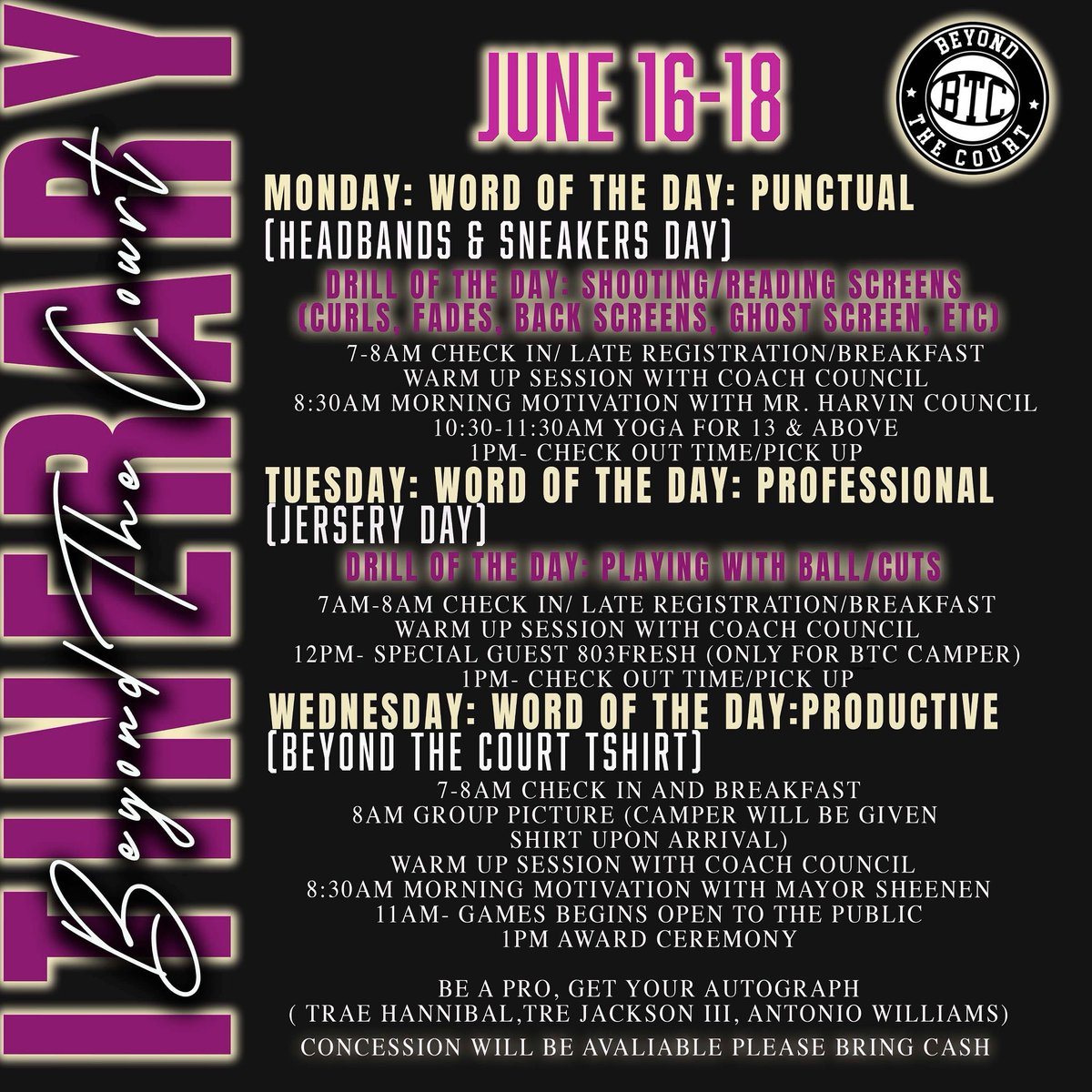 Camp starts on Monday, last day to register is Friday!