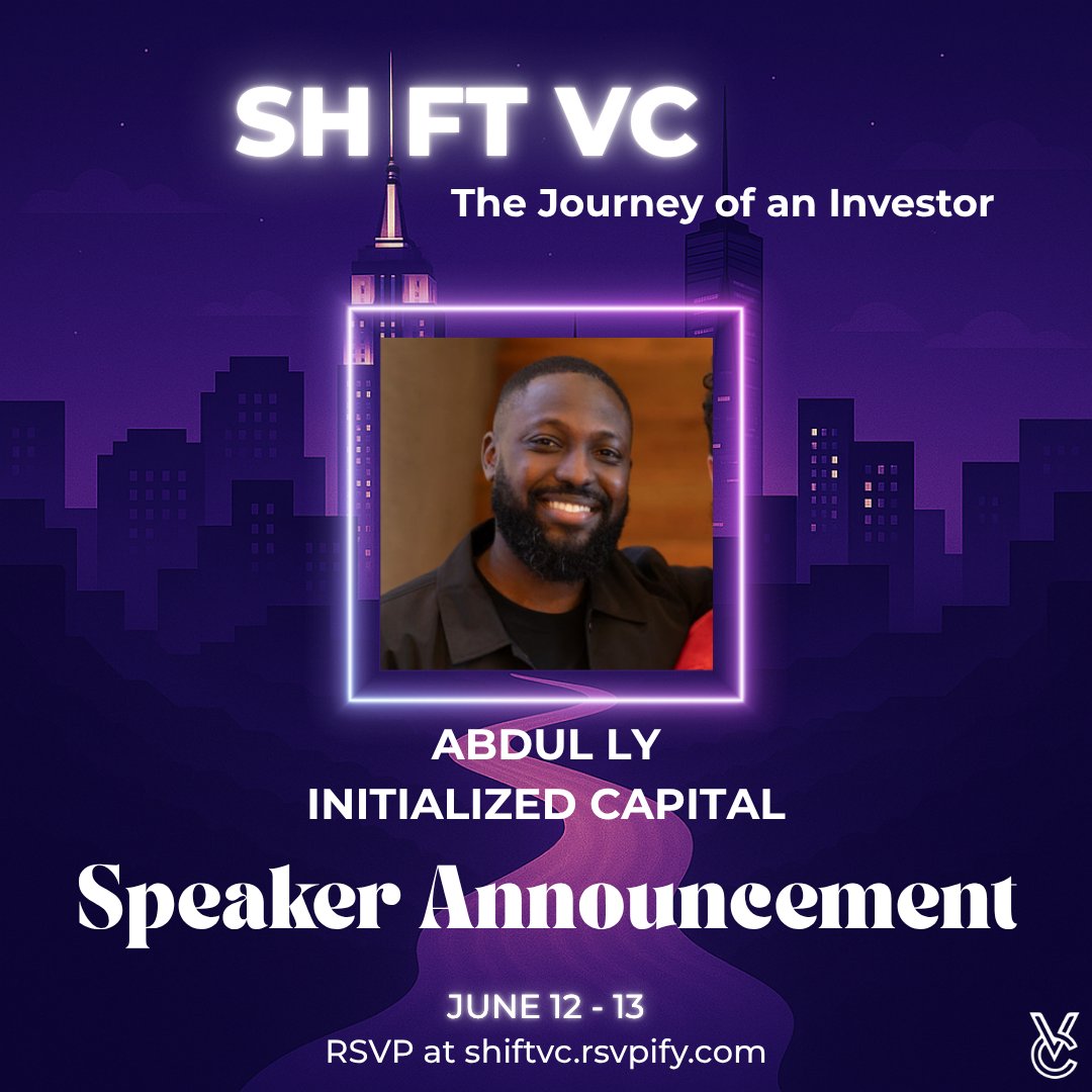 VcUnleashed's tweet image. Let's go!
Abdul Ly is joining us on Friday, June 13th as a speaker for our panel: The Climb: Navigating Partner Track!