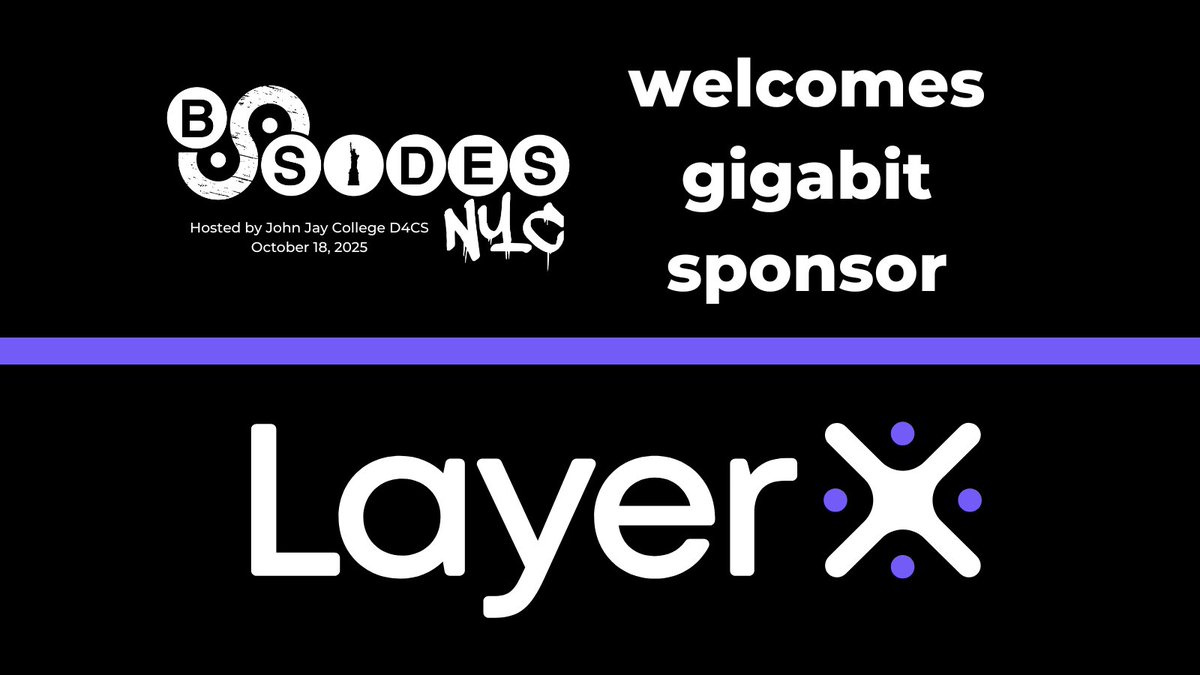 BSidesNYC's tweet image. @BSidesNYC welcomes @LayerxSecurity as a gigabit sponsor for our Oct 18, 2025, conference. bsidesnyc.org LayerX agentless browser security platform integrates with ANY browser frictionlessly to secure the enterprise. layerxsecurity.com