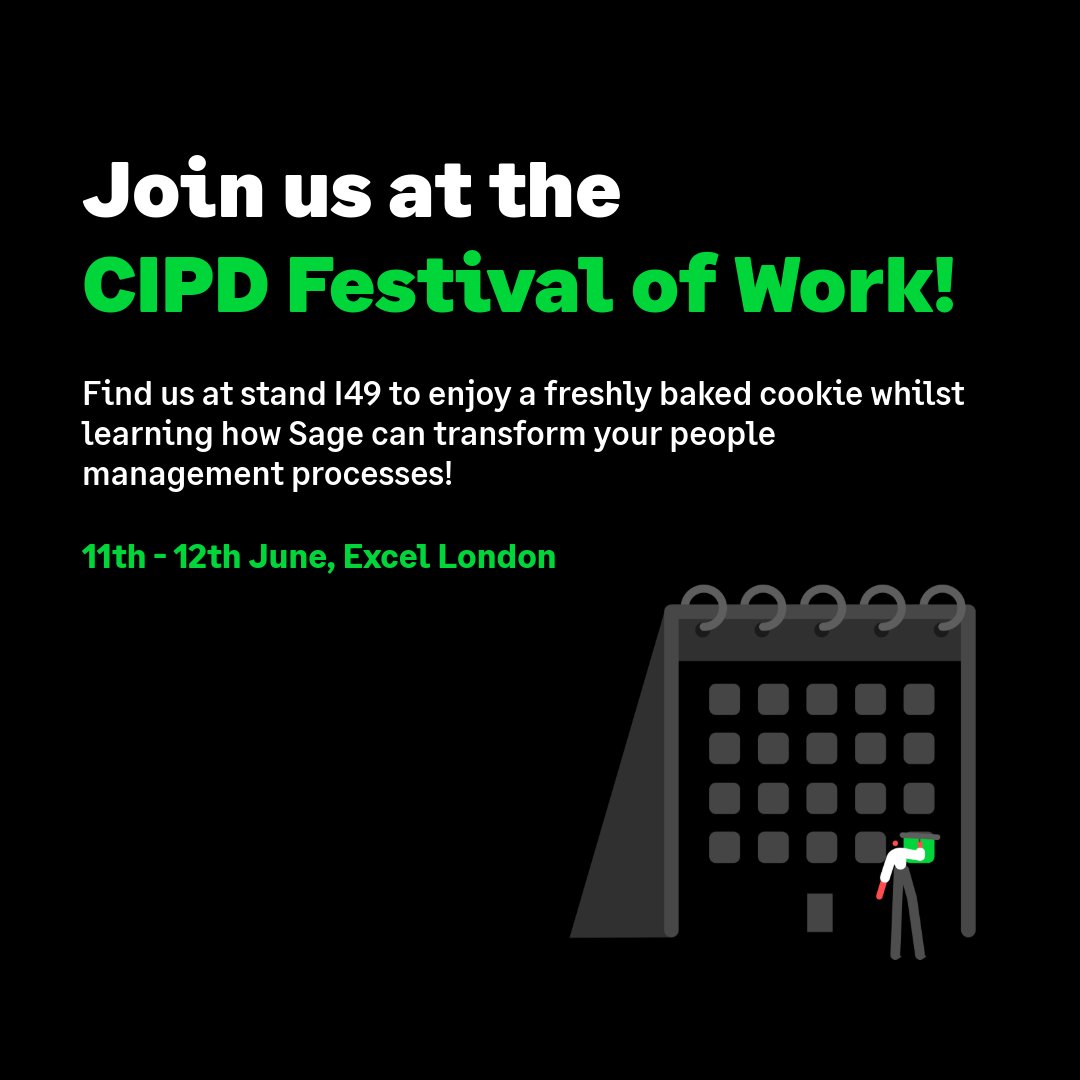 Attending CIPD Festival of Work tomorrow? 💡
 
Join our speaking session, 'The Culture Credit Card: Are You Borrowing Engagement Without Paying It Back?' and visit us at stand I49 to explore how Sage can transform your people management services, and grab your free cookie! 🍪