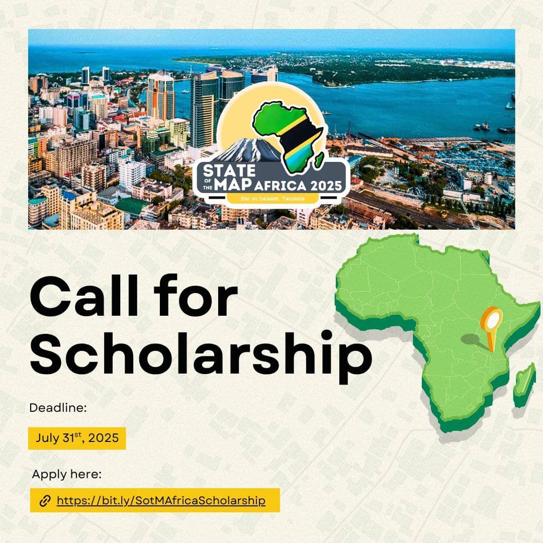 YouthMappers (@youthmappers) on Twitter photo Calling all <a href="/youthmappers/">YouthMappers</a> across Africa!
Apply now for the #SotMAfrica2025 Scholarship.
🗓️ Deadline: July 31
📍Tanzania
🔗 forms.gle/MBXC9YbLq6k9j6…
Show how you're putting communities on the map!
#OpenStreetMap #OSMAfrica #MappingForChange Calling all <a href="/youthmappers/">YouthMappers</a> across Africa!
Apply now for the #SotMAfrica2025 Scholarship.
🗓️ Deadline: July 31
📍Tanzania
🔗 forms.gle/MBXC9YbLq6k9j6…
Show how you're putting communities on the map!
#OpenStreetMap #OSMAfrica #MappingForChange