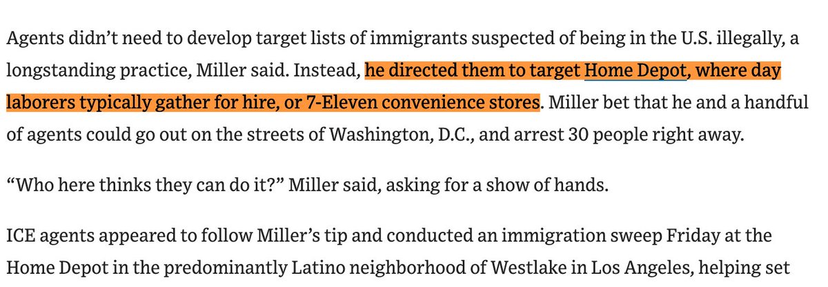 The Wall Street Journal is reporting on a conspiracy by the White House and ICE to violate the Constitution and conduct warrantless, suspicionless "sweeps" of Hispanic areas of the country. This is criminal behavior, and state police need to start investigating these crimes.