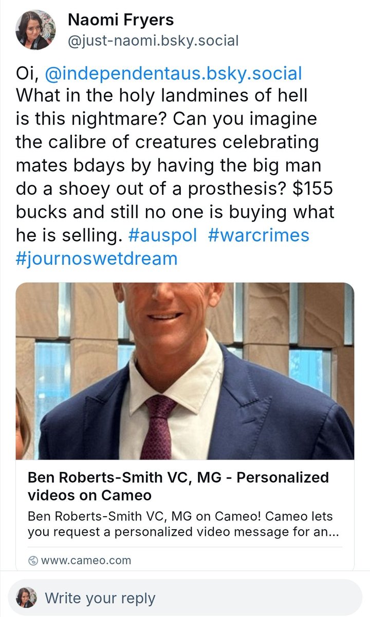 Naomi Fryers. (She / Her) (@naomi_writes_) on Twitter photo Media hounds, pollies & #MFW-
<a href="/theage/">The Age</a> <a href="/smh/">The Sydney Morning Herald</a> <a href="/MichaelWestBiz/">💧Michael West</a>
<a href="/crikey_news/">Crikey</a> <a href="/michellegrattan/">Michelle Grattan</a> <a href="/Independent/">The Independent</a> <a href="/independentaus/">IndependentAustralia</a>
<a href="/NoFibs/">No Fibs Independents Day</a> <a href="/AlboMP/">Anthony Albanese</a>
Please reassure me this is some disturbed kind of parody by <a href="/BookCameo/">Cameo</a> 😵💫 #Auspol Media hounds, pollies & #MFW-
<a href="/theage/">The Age</a> <a href="/smh/">The Sydney Morning Herald</a> <a href="/MichaelWestBiz/">💧Michael West</a>
<a href="/crikey_news/">Crikey</a> <a href="/michellegrattan/">Michelle Grattan</a> <a href="/Independent/">The Independent</a> <a href="/independentaus/">IndependentAustralia</a>
<a href="/NoFibs/">No Fibs Independents Day</a> <a href="/AlboMP/">Anthony Albanese</a>
Please reassure me this is some disturbed kind of parody by <a href="/BookCameo/">Cameo</a> 😵💫 #Auspol