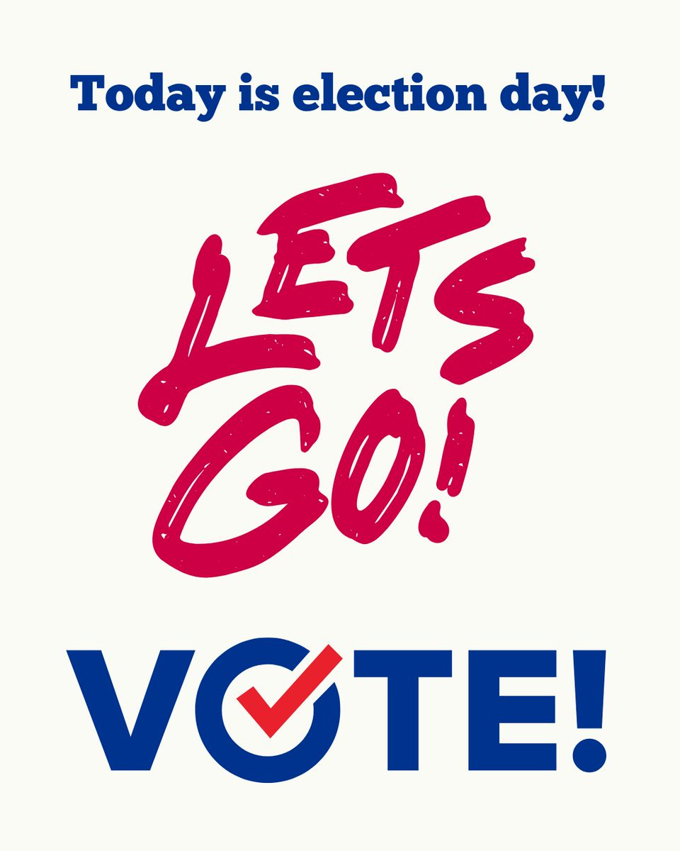 Today is election day.  Polls are open from 6 am to 8 pm.  Go vote!
